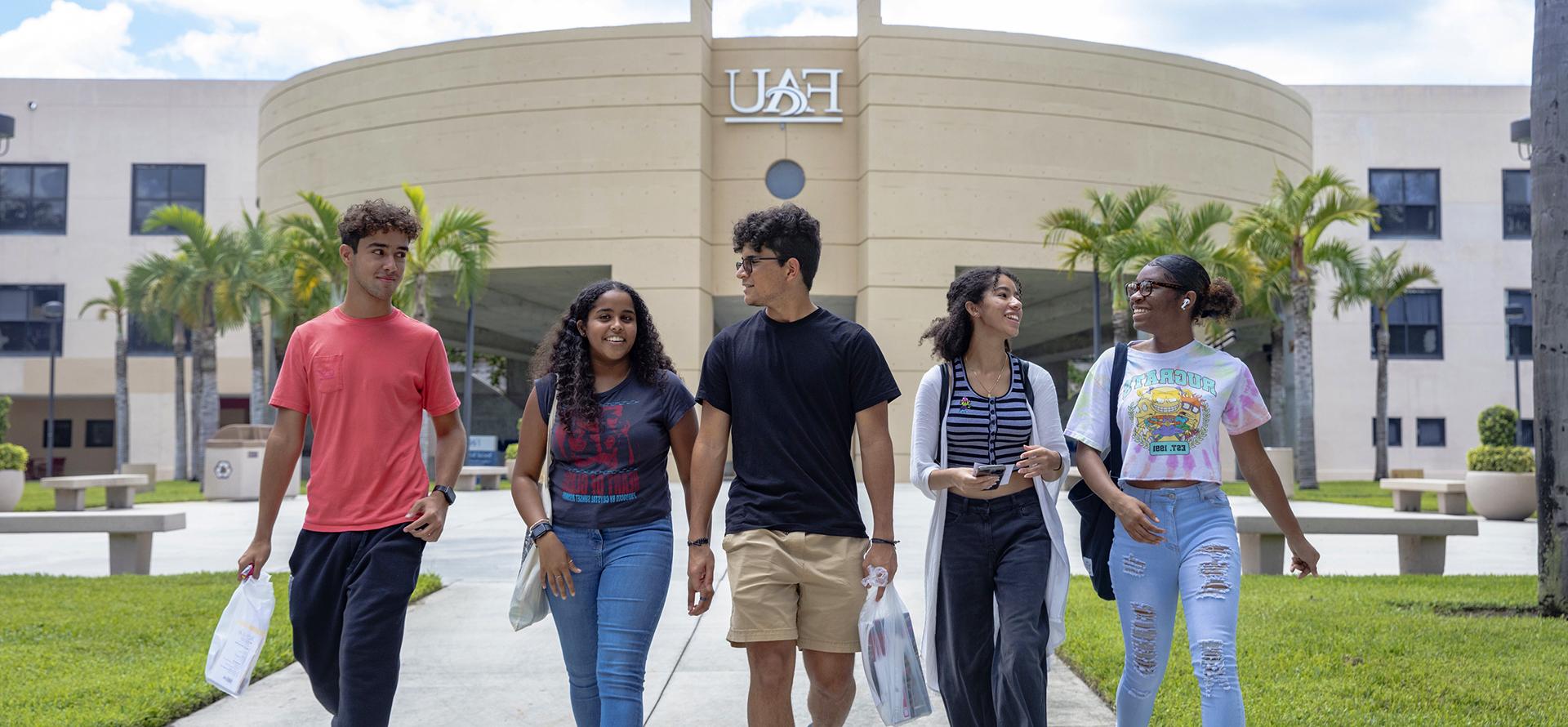 Students having fun on campus